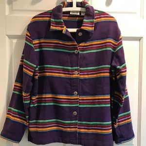 Chicos purple multicolored striped blazer